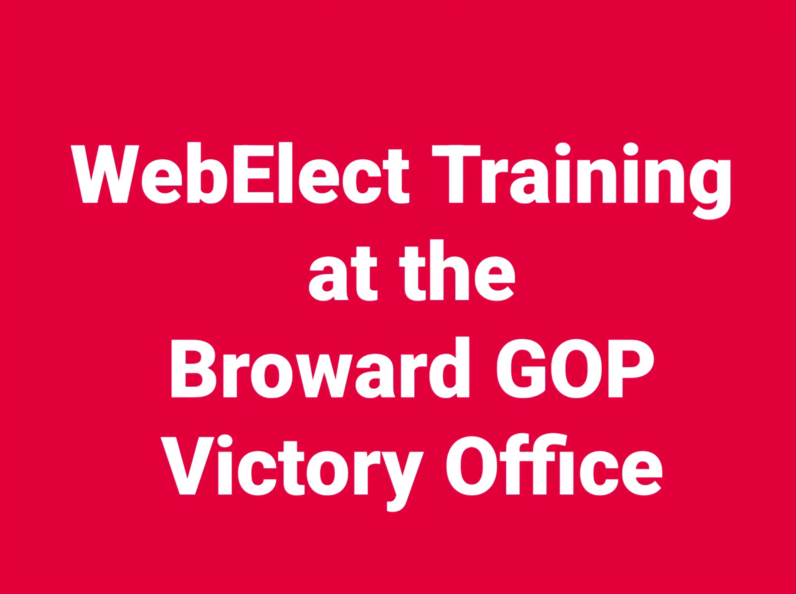 Web Elect Training at the Broward GOP Victory Office