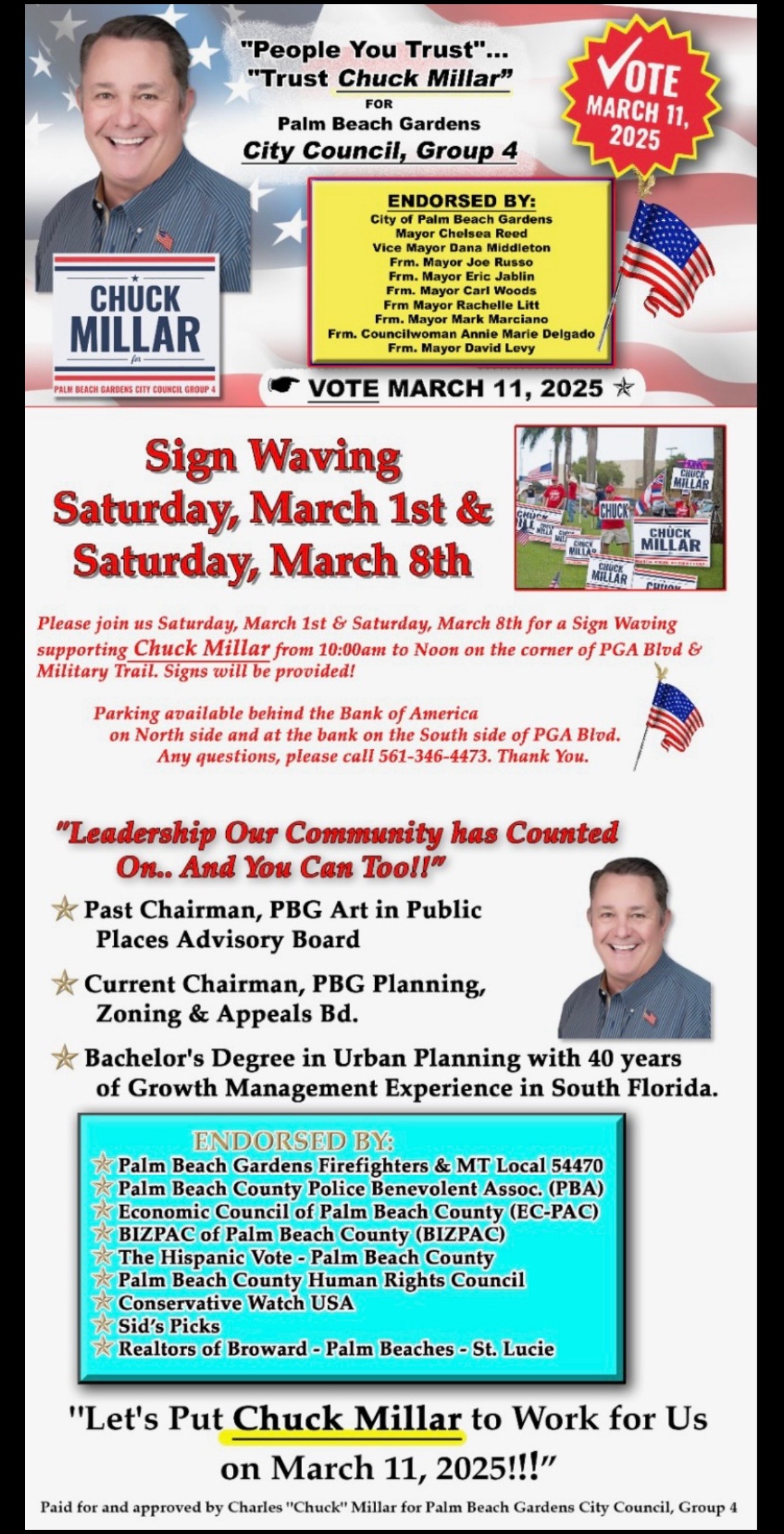 Chuck Millar Sign Waving