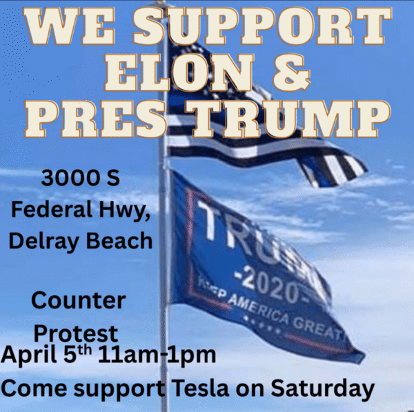 Counter Protest in Support of Elon Musk & President Trum