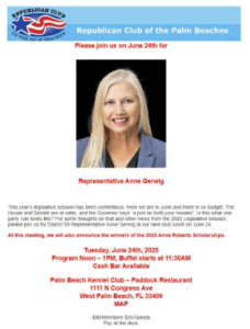 Anne Gerwig at the Republican Club of the Palm Beaches