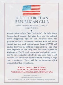 Judeo Christian Republican Club August 20, 2025