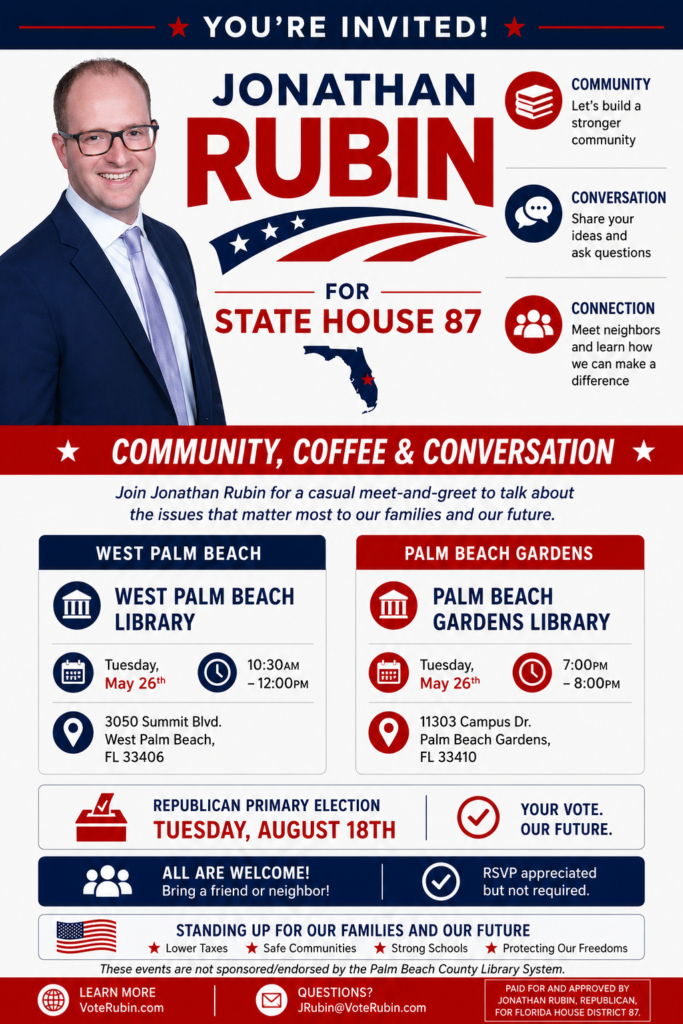 Jonathan Rubin Meet & Greets in May